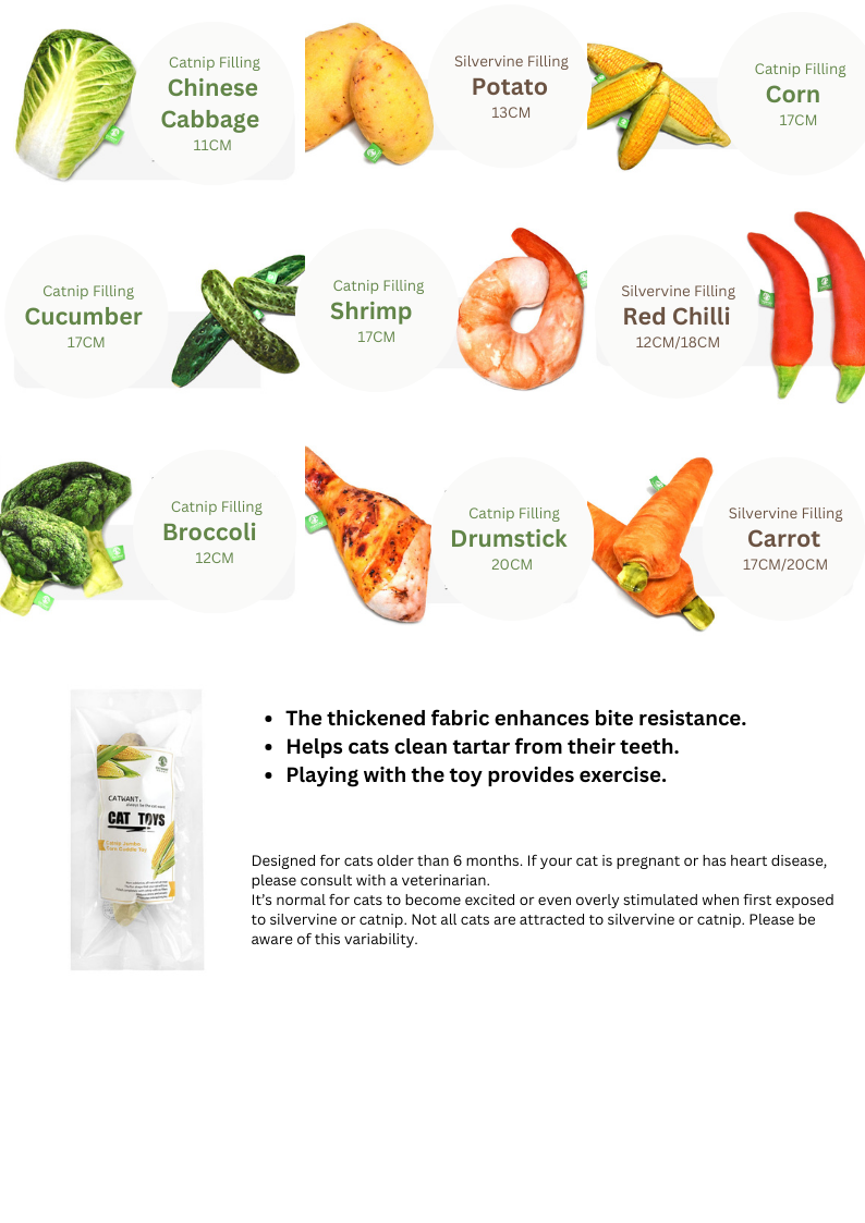 Peluche d'épicerie 100 % Silvervine et fourrée à l'herbe à chat: 100 % fourré à l'herbe à chat - 
Doudou en forme de crevette 
17 cm