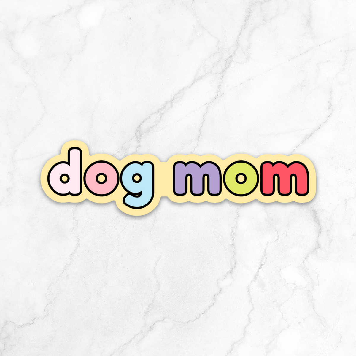 Autocollant en vinyle arc-en-ciel Dog Mom
