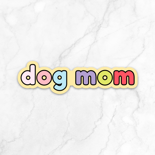 Autocollant en vinyle arc-en-ciel Dog Mom