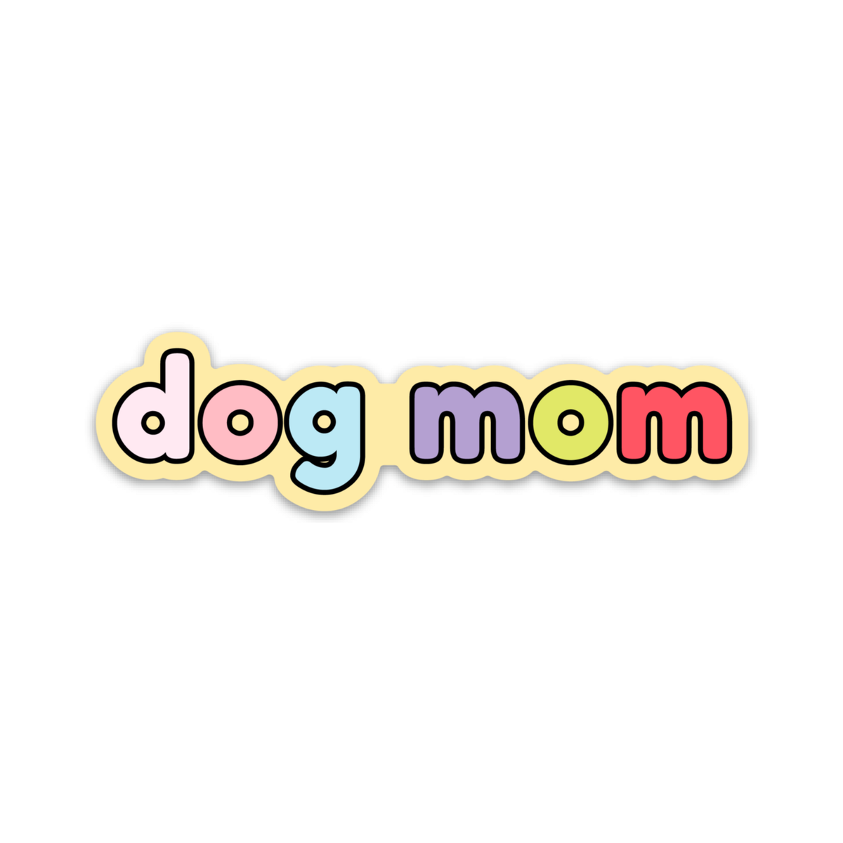 Autocollant en vinyle arc-en-ciel Dog Mom
