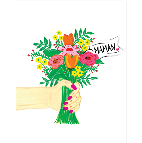 Maman Hand Bouquet Floral Card