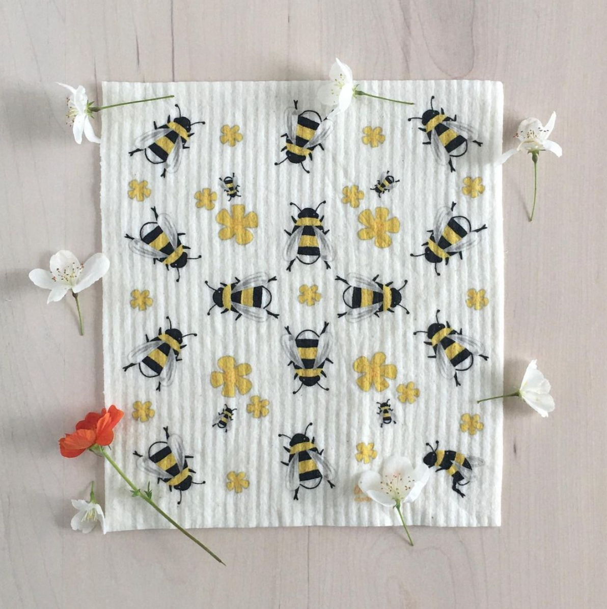 Bees Swedish Dishcloth