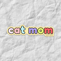 Autocollant en vinyle Arc-en-ciel Maman Chat