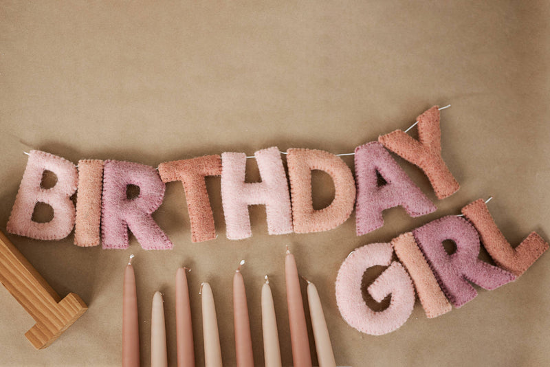 Birthday girl Felt Letter Garland - Regular Letter Size: Birthday Girl / 1 pack