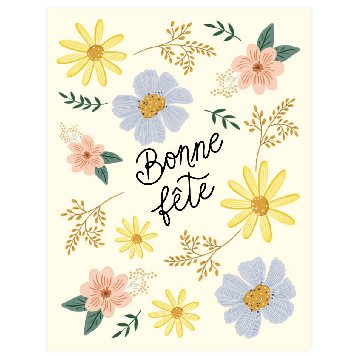 Flourish Bonne Fete - Greeting Card