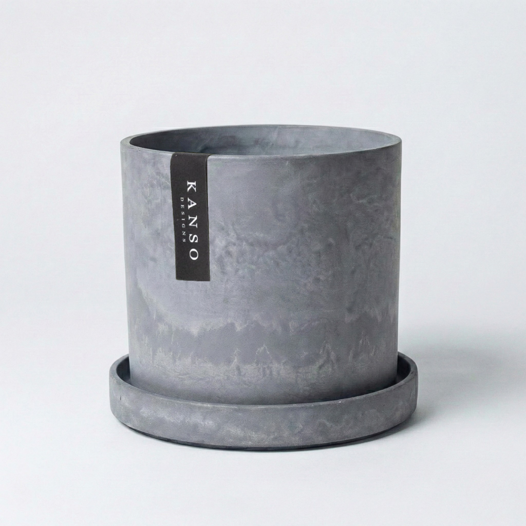 7" & 4" Signature Planters & Saucer - 2PCS | Earth Colorways: Arctic Stone / 7" & 4" | Two Set Combo