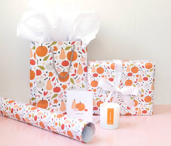 Pumpkin Pattern Wrapping Paper Continuous Roll