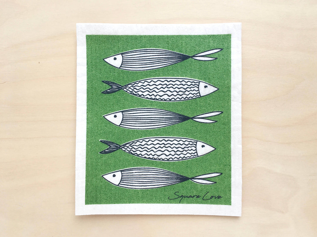 Fish Swedish Dishcloth: Blue