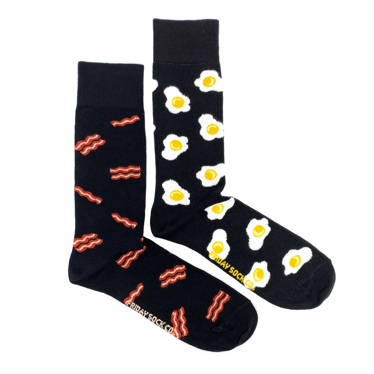 Men’s Socks | Bacon & Eggs | Breakfast | Fun Socks: Men's 7 - 12