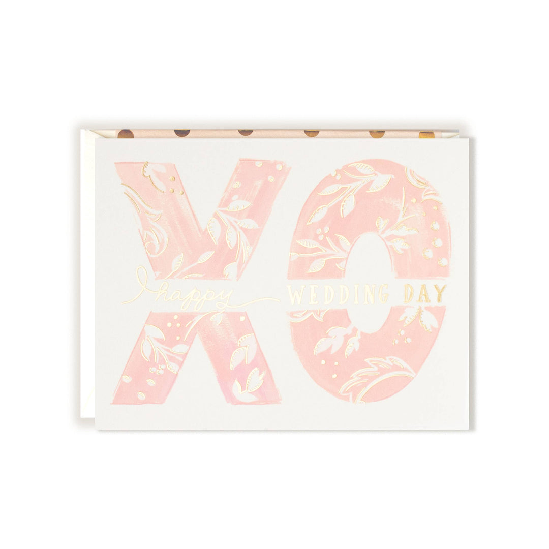 XO Gold Foil Wedding Greeting Card