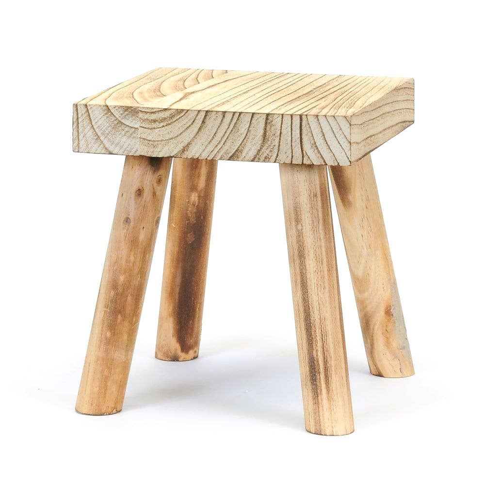 SQUARE STOOL- LIGHT BURNT