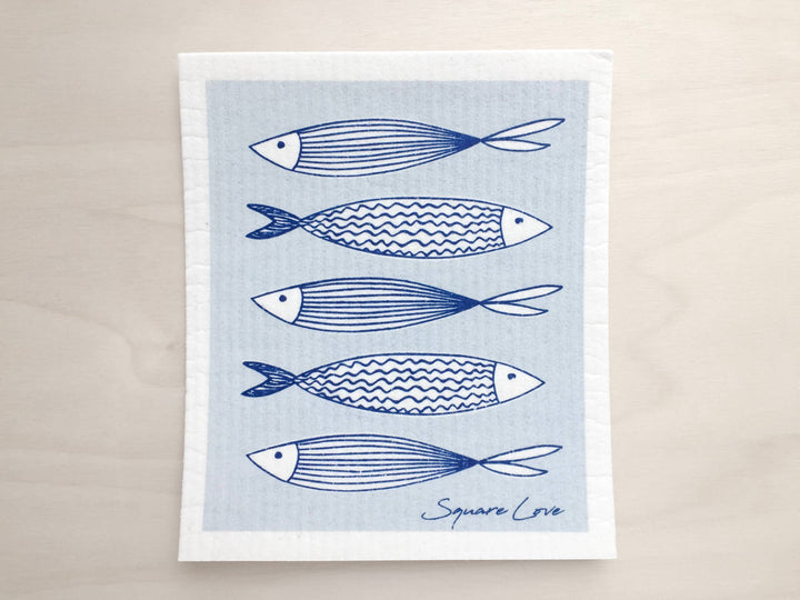 Fish Swedish Dishcloth: Blue