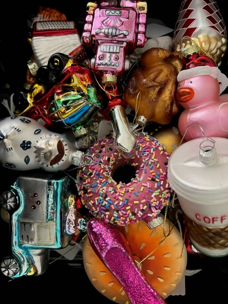 Christmas Ornament Hand Painted Pink Sprinkles Donut