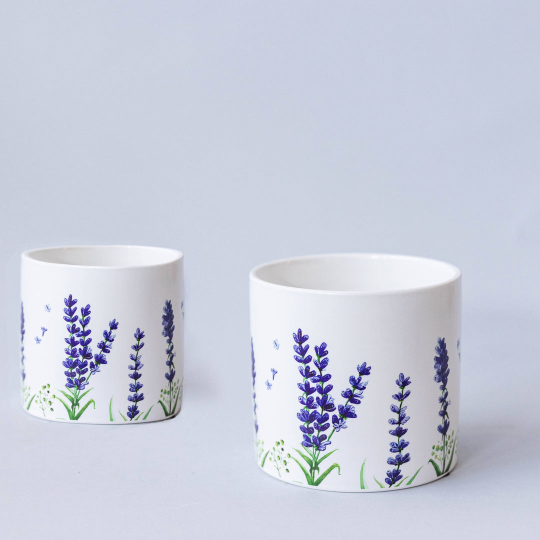 Ceramic Flower Pot, Lavender, Set of 2