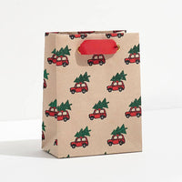 Red Cars with Glitter Trees Gift Bag: Medium