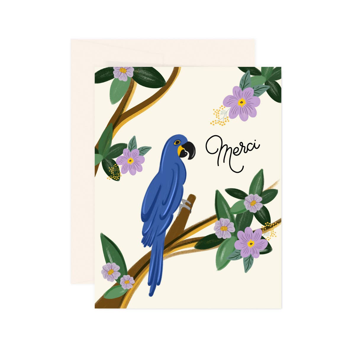 Blue Macaw Merci - Greeting Card