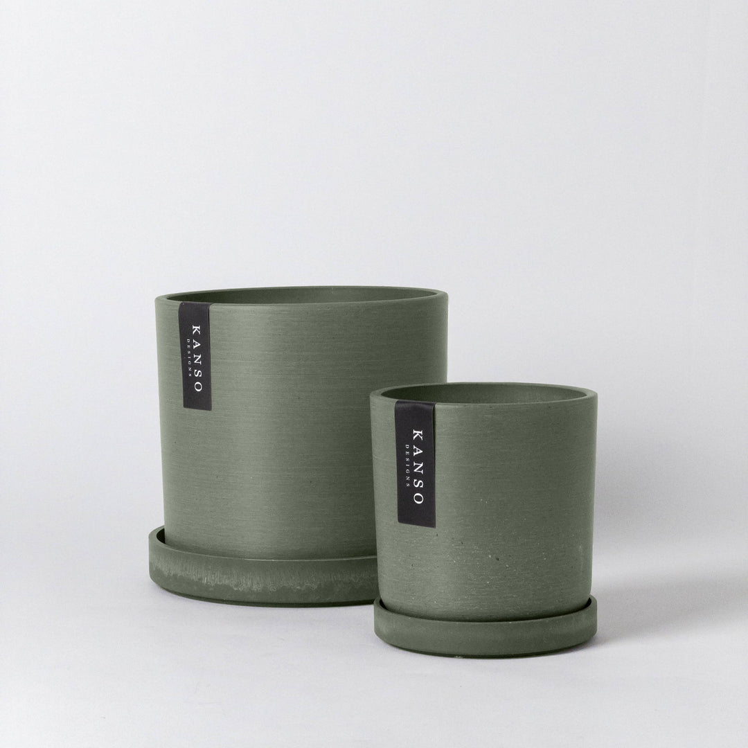 7" & 4" Signature Planters & Saucer | Earth Tones: Blue / 4" Only