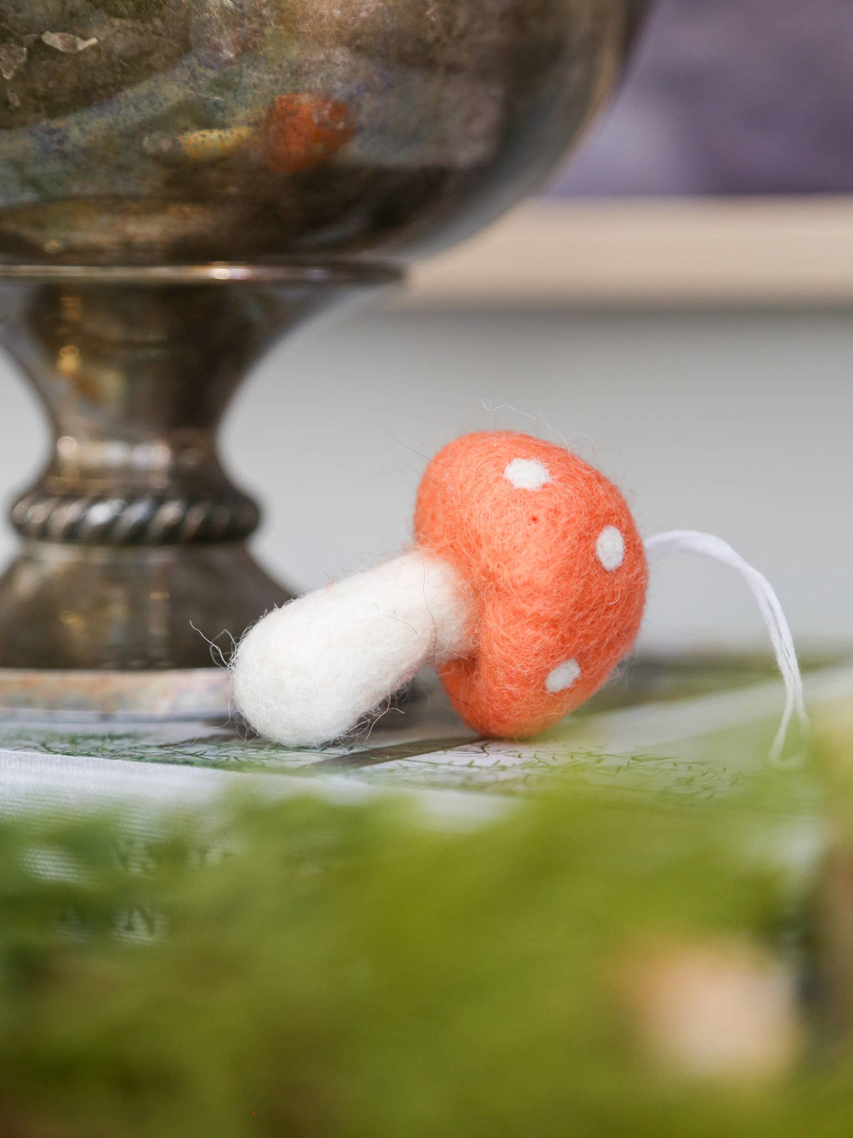 Mushroom felt ornament | Boho Christmas tree decor: Peach