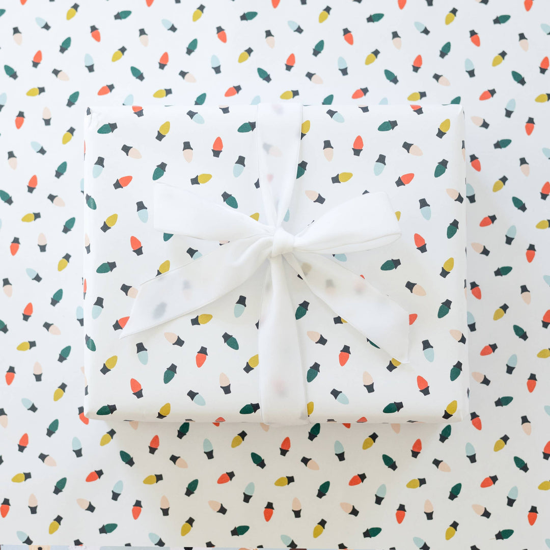 Rouleau de papier cadeau - motifs lumières de Noël