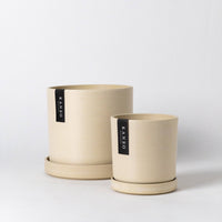 7" & 4" Signature Planters & Saucer | Earth Tones: White Stone / 7" Only