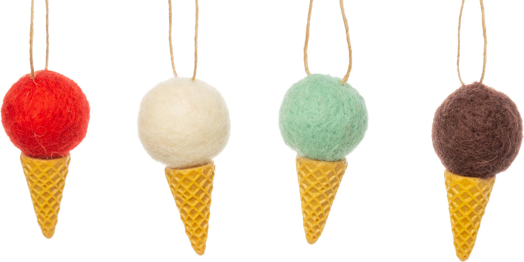 Mini felt ice cream cone 2.25 in