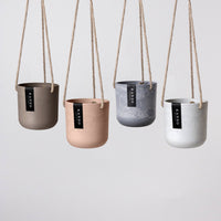 4" Signature Stone Hanging Planter Pot: Muted Coral