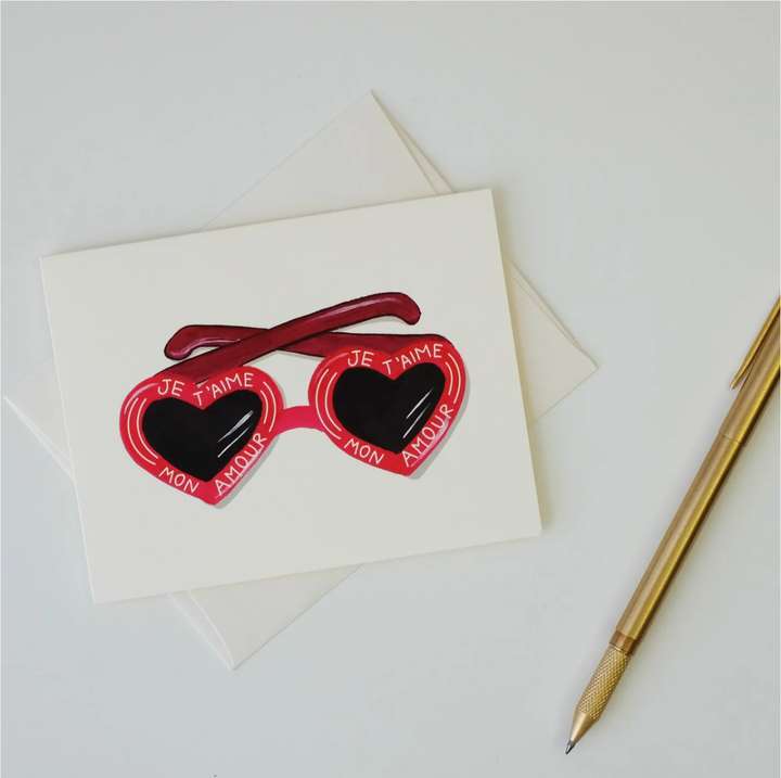 Je T'aime Mon Amour Sunglasses Card