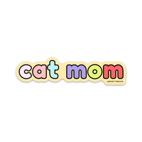 Autocollant en vinyle Arc-en-ciel Maman Chat