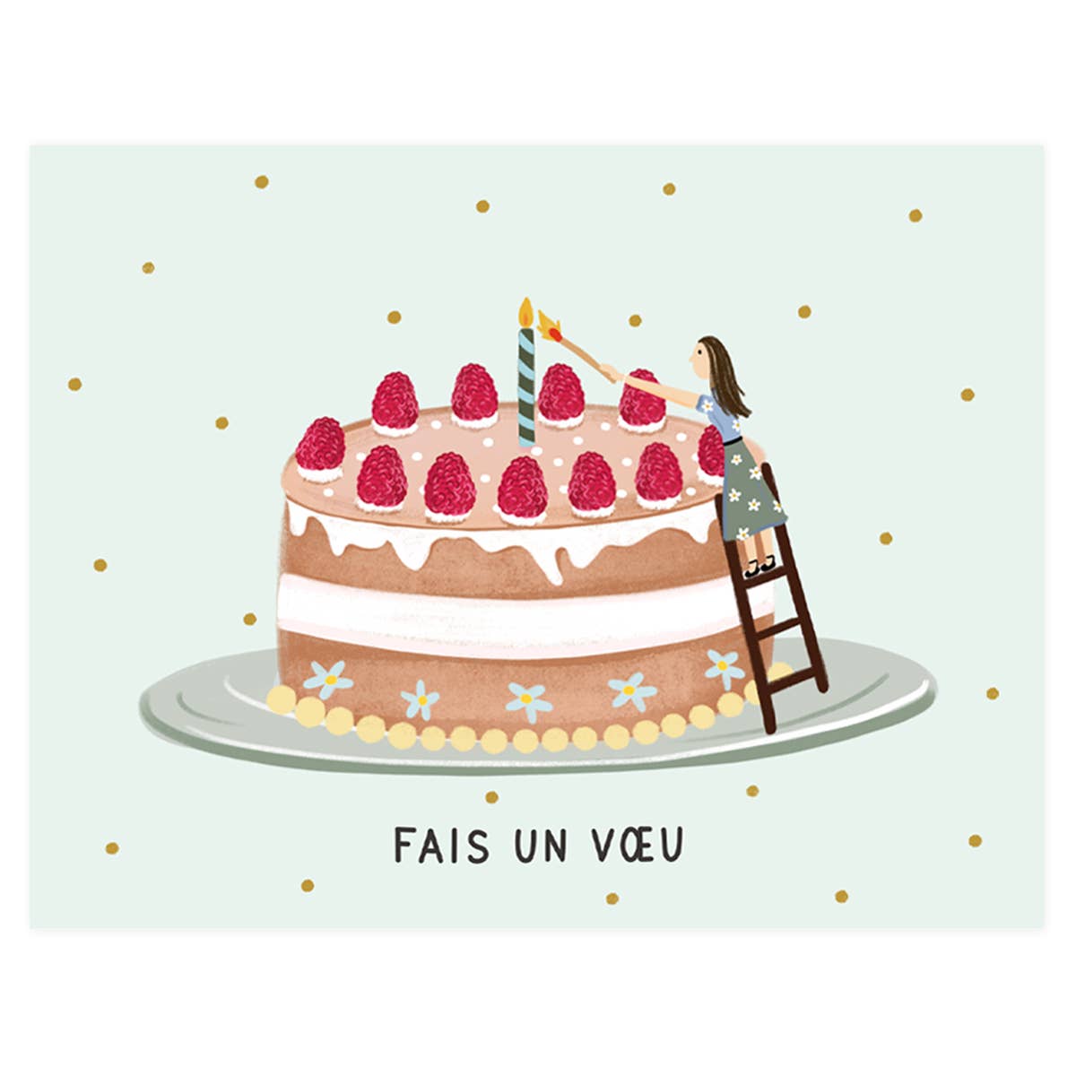 Fais un Voeu Cake - Greeting Card