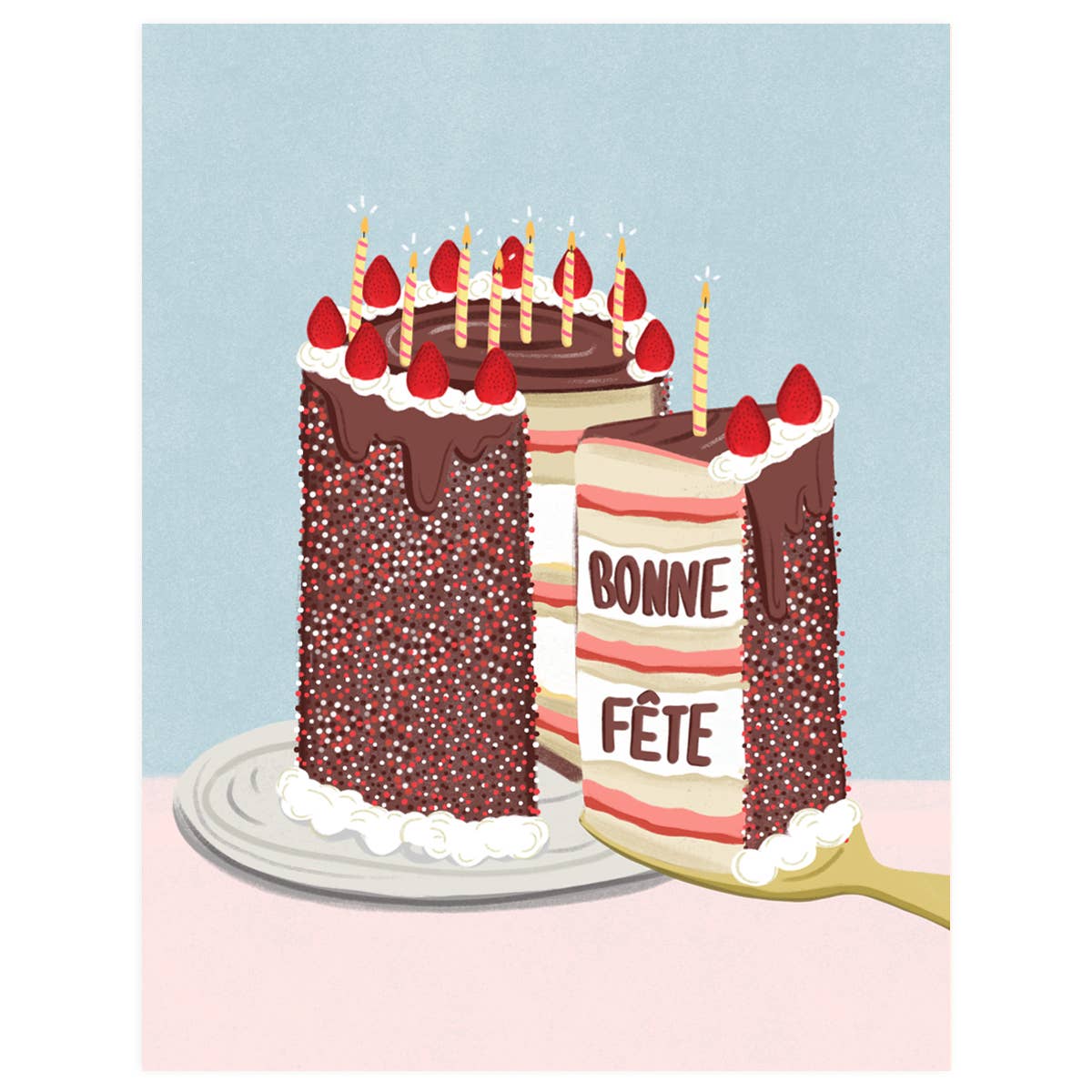 Fête des tranches de gâteau - Carte de vœux