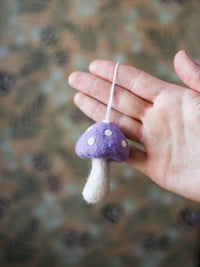 Mushroom felt ornament | Boho Christmas tree decor: Peach