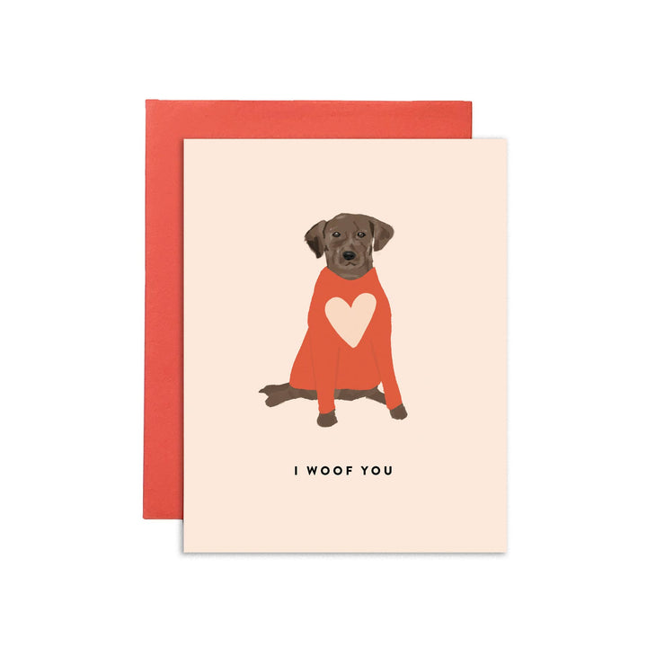 Cute Dog Valentines Card I Woof You Love Card