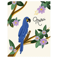 Blue Macaw Merci - Greeting Card