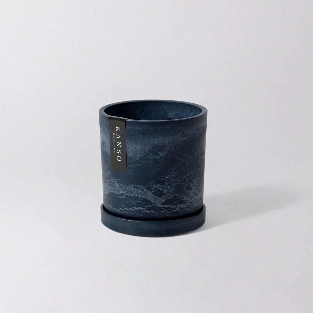 7" & 4" Signature Planters & Saucer | Earth Tones: Blue / 4" Only