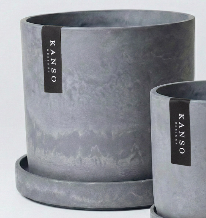 7" & 4" Signature Planters & Saucer - 2PCS | Earth Colorways: Arctic Stone / 7" & 4" | Two Set Combo