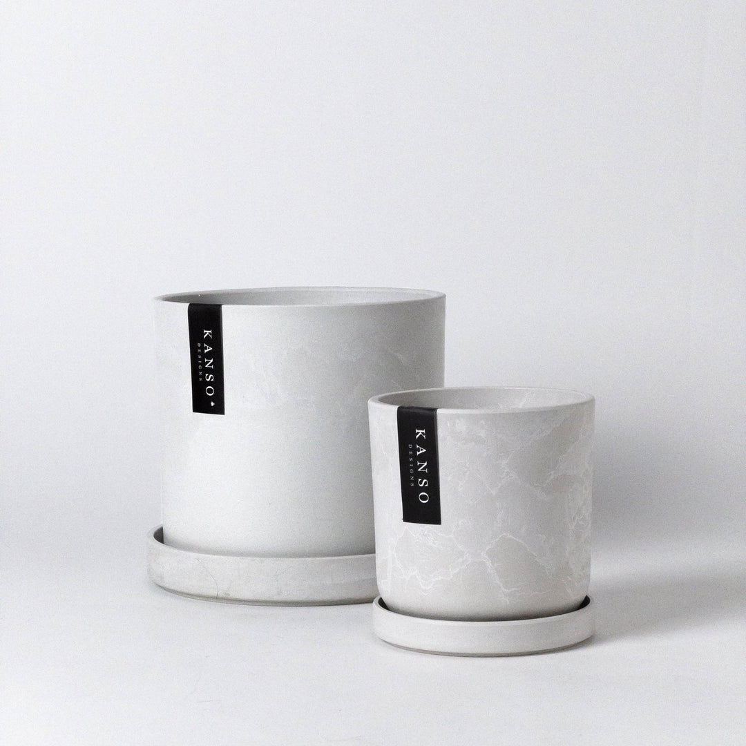 7" & 4" Signature Planters & Saucer | Earth Tones: Blue / 4" Only