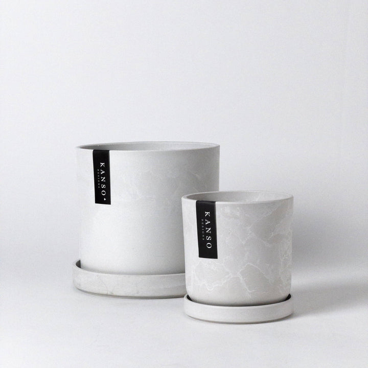 7" & 4" Signature Planters & Saucer | Earth Tones: Blue / 4" Only