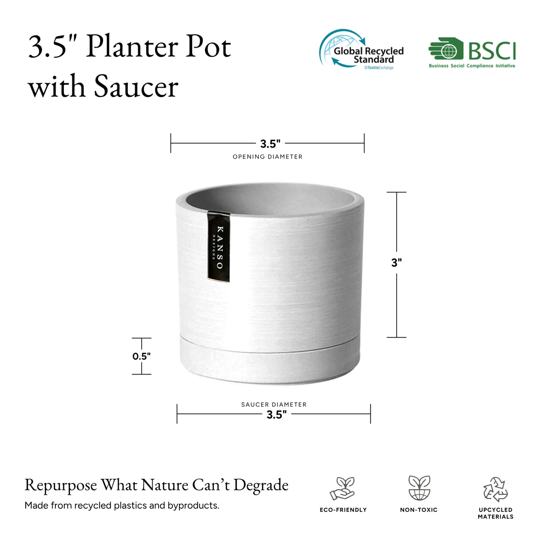 3.5" Earth Tone Mini Planters | Kanso
