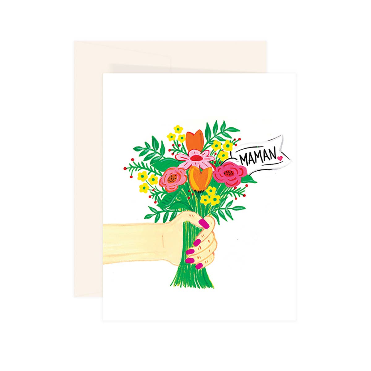 Maman Hand Bouquet Floral Card