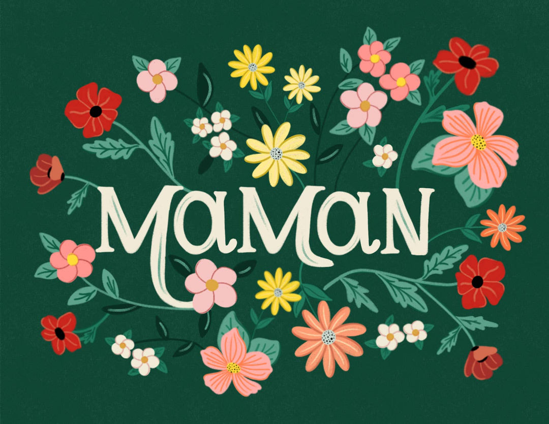 Maman, carte florale