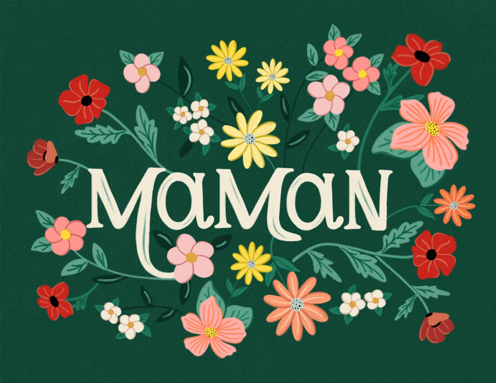 Maman, carte florale