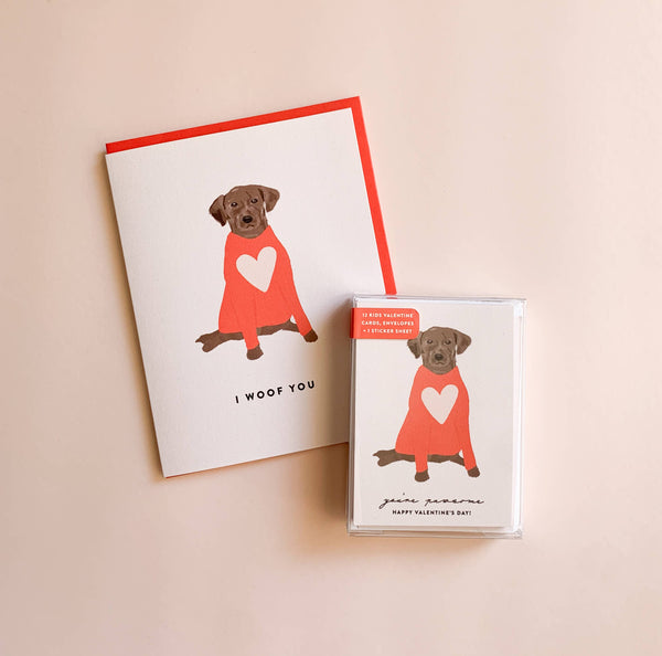 Cute Dog Valentines Card I Woof You Love Card