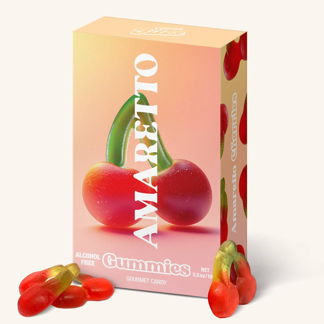 Amaretto Cherry Gummies, Chewy Candies, All natural