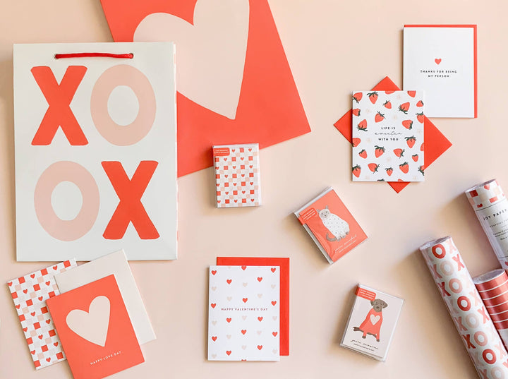 Strawberry Pattern Life Is Sweeter With You Love Card