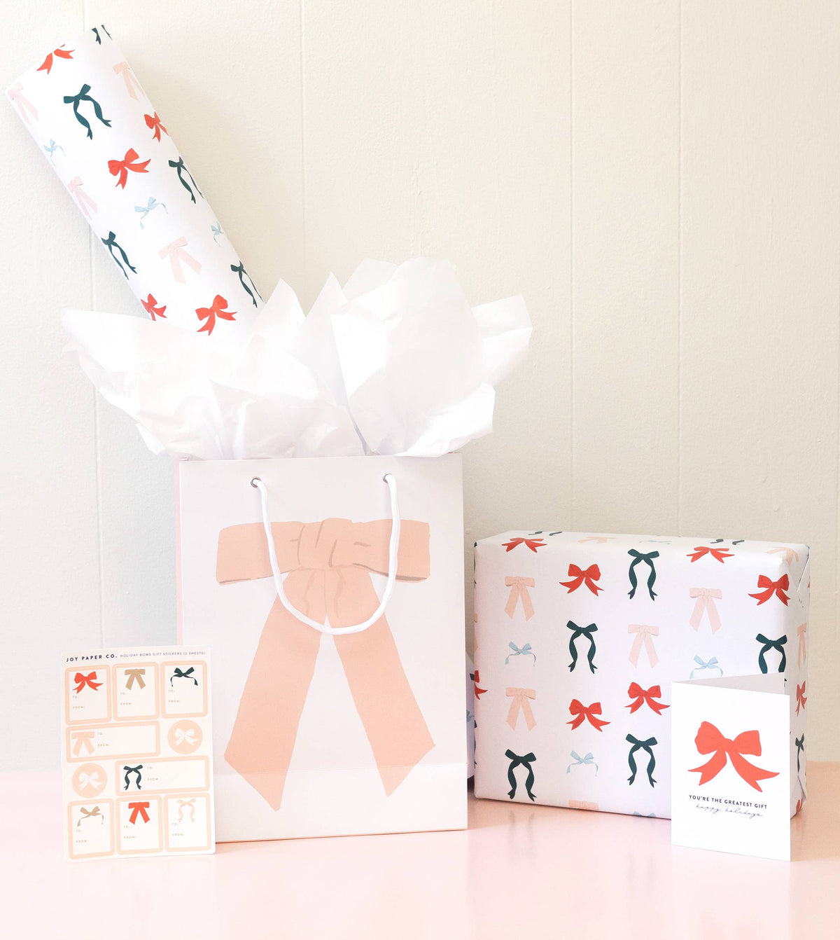 Holiday Bows Wrapping Paper Continuous Roll