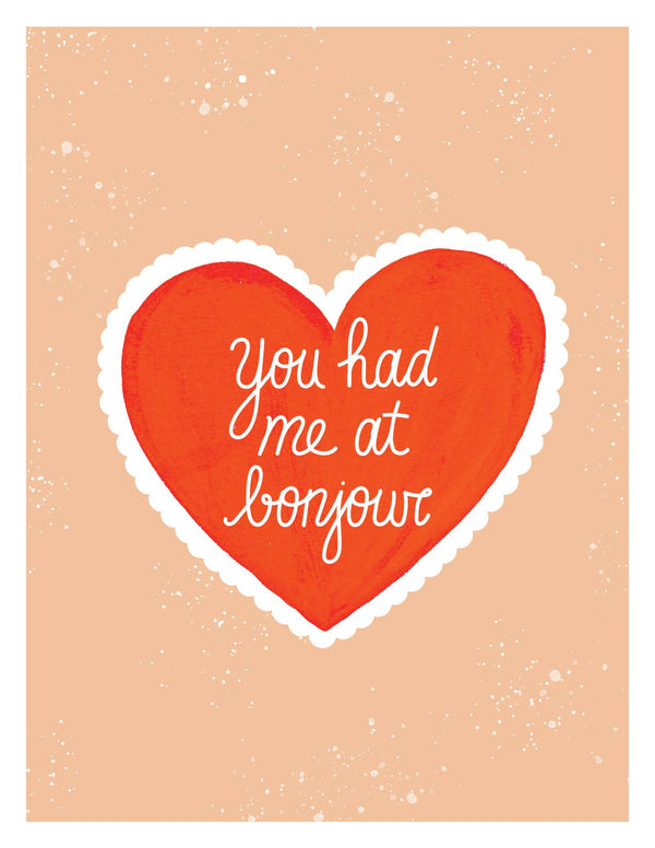 Heart Bonjour Card