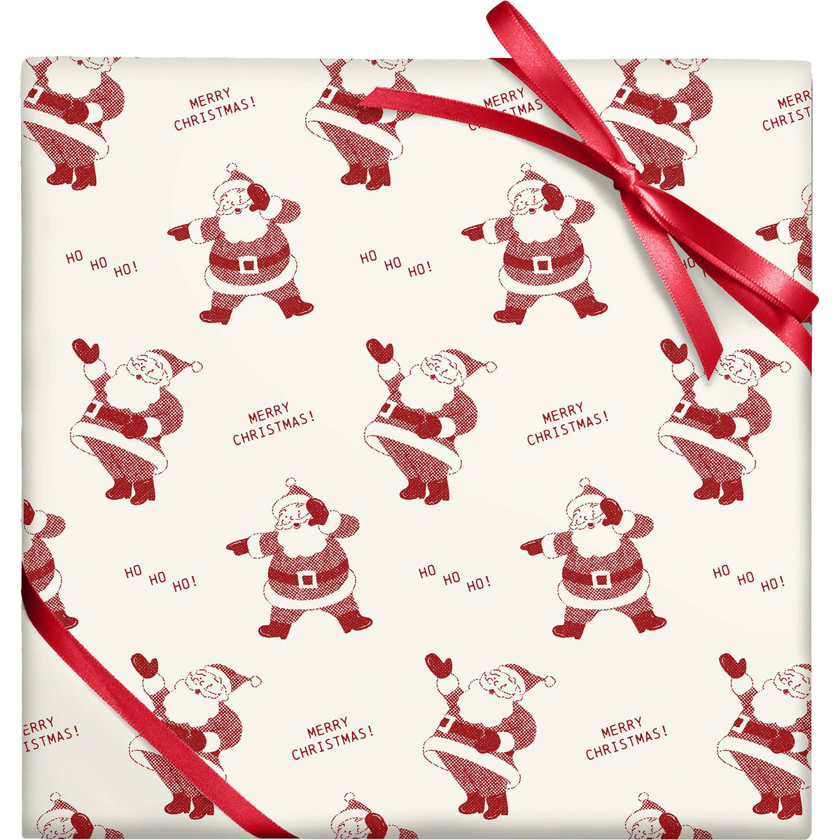 Newsprint Santas Wrapping Paper