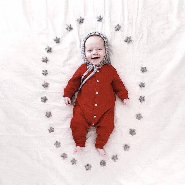 Christmas Felt star garland: White