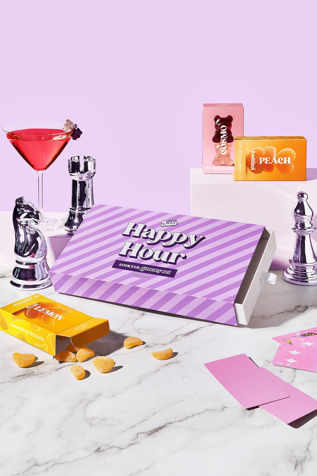 Happy Hour Cocktail Flavored Gummy Gift Box, Alcohol-Free
