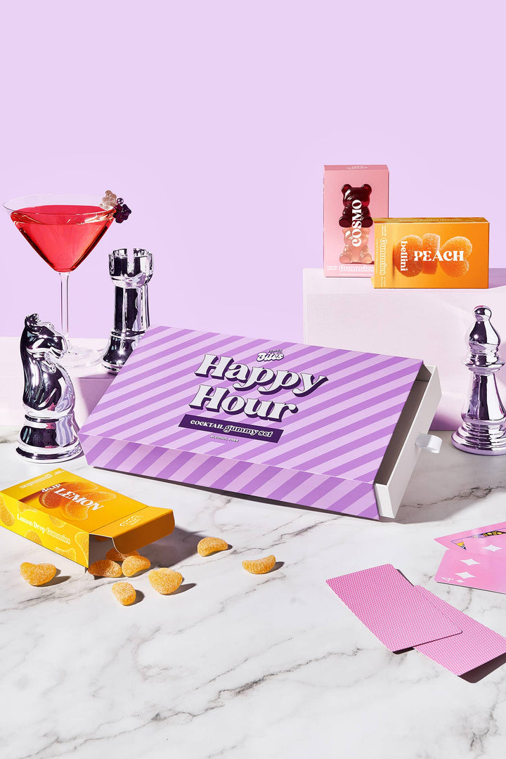 Happy Hour Cocktail Flavored Gummy Gift Box, Alcohol-Free